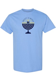 Michigan Wolverines Light Blue Menorah Arc Short Sleeve T Shirt