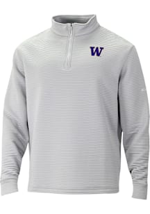 Columbia Washington Huskies Mens Grey Pack It Up Long Sleeve Qtr Zip Pullover