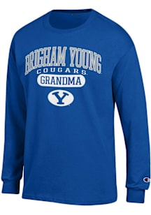 Champion BYU Cougars Blue Pill Box Grandma Jersey Long Sleeve T Shirt
