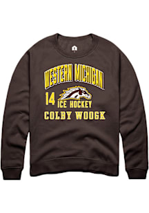 Colby Woogk Western Michigan Broncos Mens Brown NIL Arch Logo Player Crew