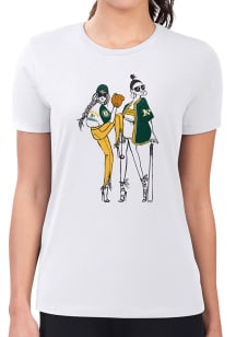4Her Oakland Athletics Womens White Baseball Girls Design Short Sleeve T-Shirt