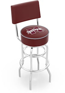 Mississippi State Bulldogs Double-Ring Swivel with Back Pub Stool - Black