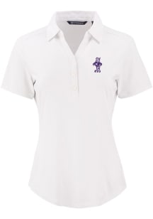 Womens K-State Wildcats White Cutter and Buck Vintage Forge Eco Polo Short Sleeve Polo Shirt