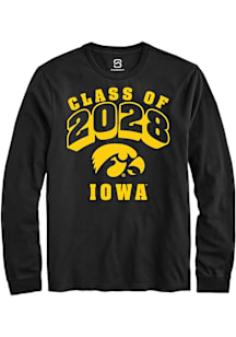 Summit Sportswear Iowa Hawkeyes Black Class of 2028 Long Sleeve T Shirt