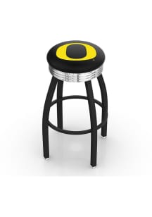 Black Oregon Ducks 3 Ring Chrome Seat Pub Stool