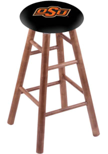 Oklahoma State Cowboys Round Cushion Maple Pub Stool - Brown