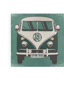 Michigan State Spartans College Bus 9x9 Wall Art