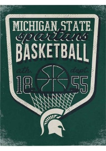 Michigan State Spartans Basketball Shield 9x12 Wall Art