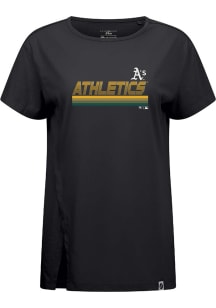 Levelwear Oakland Athletics Womens Black Influx Breaker Short Sleeve T-Shirt