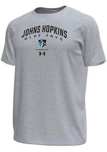 Under Armour Johns Hopkins Blue Jays Grey Arch over logo Tech Stretch Short Sleeve T Shirt