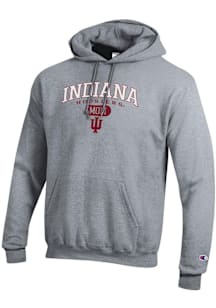 Champion Indiana Hoosiers Mens Grey Pill Box Mom Powerblend Long Sleeve Hoodie