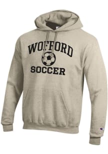Champion Wofford Terriers Mens Oatmeal Soccer Powerblend Long Sleeve Hoodie