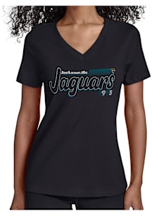 Starter Jacksonville Jaguars Womens Black Groovy Script Short Sleeve T-Shirt