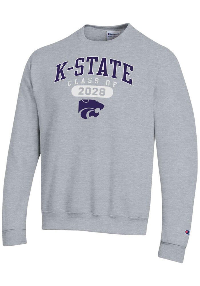 Champion Mens GREY HEATHER K-State Wildcats Class of 2028