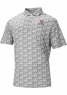 Columbia Virginia Cavaliers Mens Grey Heat Seal Catchy Swing Short Sleeve Polo