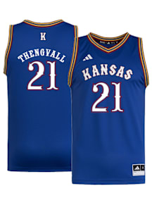 Will Thengvall  Adidas Kansas Jayhawks Blue NIL Name And Number Jersey