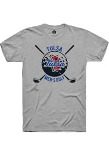 Tulsa Golden Hurricane Grey Rally Men's Golfer Short Sleeve T Shirt