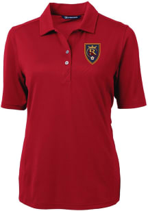 Cutter and Buck Real Salt Lake Womens Red Virtue Eco Pique Short Sleeve Polo Shirt
