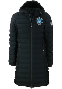 Cutter and Buck Charlotte FC Womens Black Mission Ridge Repreve Long Heavy Weight Jacket
