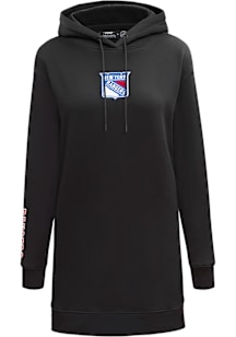 Pro Standard New York Rangers Womens Black Classic Chenille Short Sleeve Dress