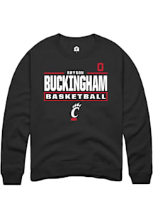 Bryson Buckingham Cincinnati Bearcats Mens Black NIL Stacked Box Player Crew