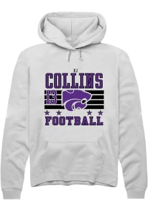 RJ Collins Rally Mens White K-State Wildcats NIL Striped Player Hood