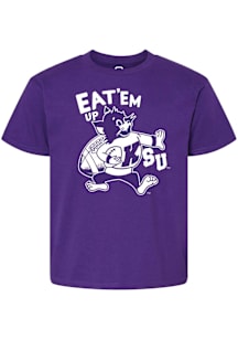 Summit Sportswear K-State Wildcats Youth Purple Eat'Em Up Varsity Willie Football Short Sleeve T-S..