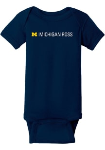 Baby Navy Blue Michigan Wolverines Ross Short Sleeve One Piece