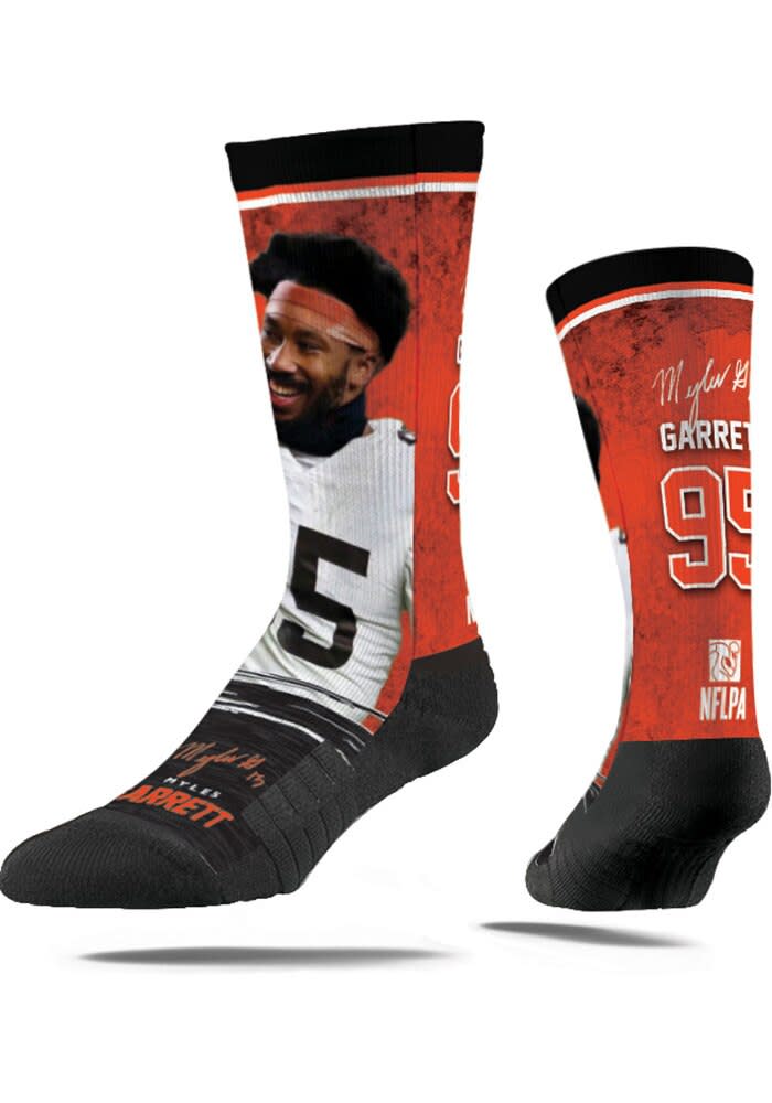 即購入OK 値下げ可能mitchell&ness CLEVELAND Myles Garrett Cleveland Browns BROWN Profile Mens Crew Socks