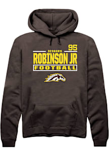 DeShawn Robinson Jr Western Michigan Broncos Mens Brown Football NIL Stacked Box Player Hood