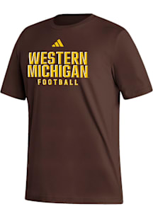 Adidas Western Michigan Broncos Brown Football Short Sleeve T Shirt