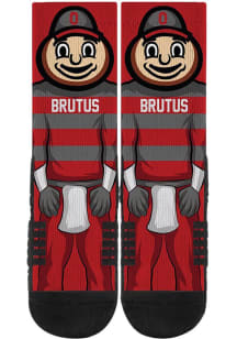 Ohio State Buckeyes Strideline Premium Full Sublimated Mascot Mens Crew Socks - Red