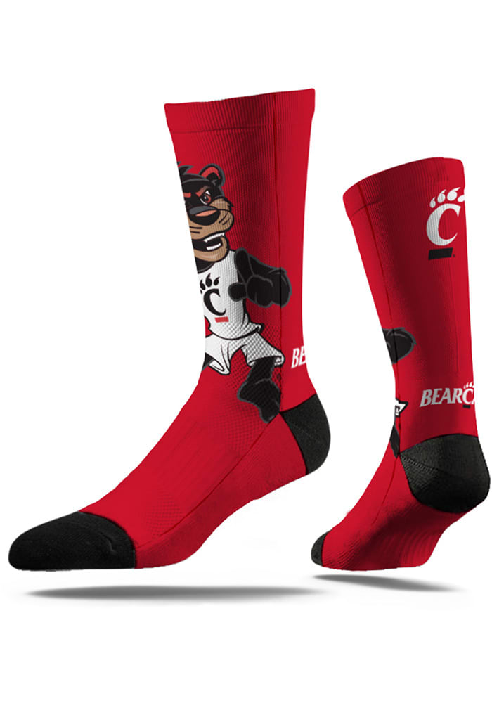 Cincinnati Bearcats Strideline Mascot Mens Crew Socks