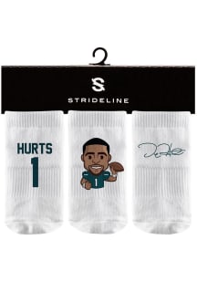 Jalen Hurts  Strideline Philadelphia Eagles 3 Pack Baby Quarter Socks
