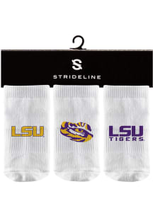 Strideline LSU Tigers 3 Pack Baby Quarter Socks