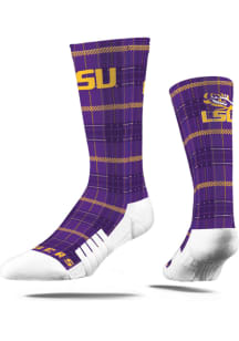 LSU Tigers Collegiate Plaid Mens Dress Socks