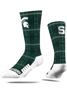 Michigan State Spartans Collegiate Plaid Mens Dress Socks