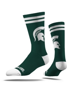 Michigan State Spartans Strideline Economy Knit Fashion Logo Mens Crew Socks