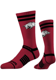 Arkansas Razorbacks Strideline Fashion Logo Premium Knit Mens Crew Socks