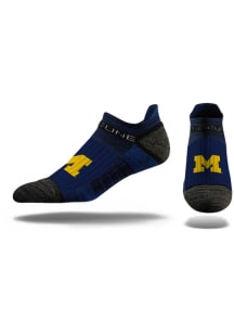 Strideline Michigan Wolverines Primary Logo Mens No Show Socks