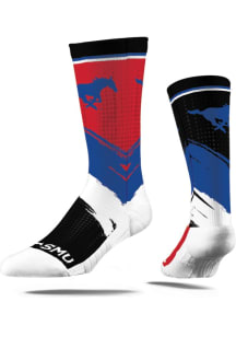 SMU Mustangs Strideline Mix Match Mens Crew Socks