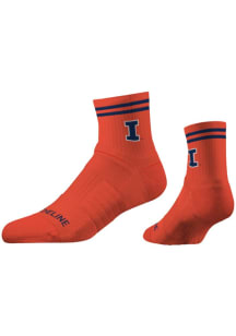 Half Calf, Primary Logo School Color Illinois Fighting Illini Mens Quarter Socks - Navy Blue