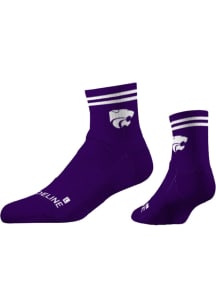 Half Calf, Primary Logo School Color K-State Wildcats Mens Quarter Socks - Purple