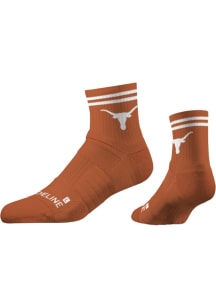 Texas Longhorns Half Calf, Primary Logo School Color Mens Quarter Socks