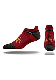 Strideline Iowa State Cyclones Premium Knit Crew, Primary Logo School Color Mens No Show Socks