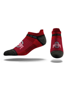 Ohio State Buckeyes Strideline Premium Knit Crew, Primary Logo School Color Mens No Show Socks - R..