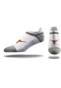 Strideline Texas Longhorns Premium Knit Crew, Primary Logo White Mens No Show Socks