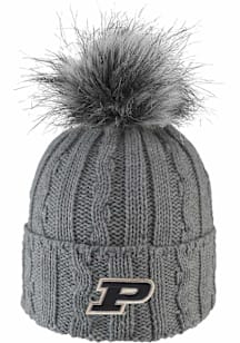 LogoFit Purdue Boilermakers Dark Grey Alps W Pom Knit Womens Knit Hat