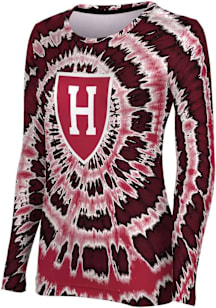 ProSphere Harvard Crimson Womens Crimson Tie Dye LS Tee