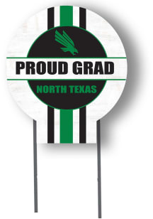 North Texas Mean Green KH Sports Fan 20x20 Circle Yard Sign with Stakes Proud Grad Yard Sign - Whi..